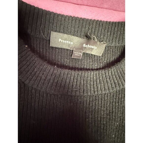 proenza schouler black wool cashmere sweater with trendy back zipper detail sz m - Picture 3 of 8